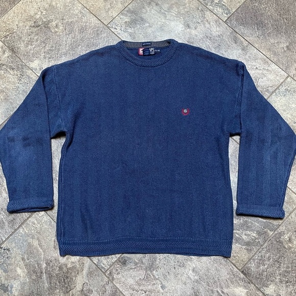 Vintage Chaps Ralph Lauren Blue Knit Pullover Crewneck Sweater size XL - Picture 1 of 4